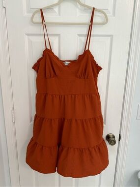 No Boundaries Rust Tiered Spaghetti-Strap Cami